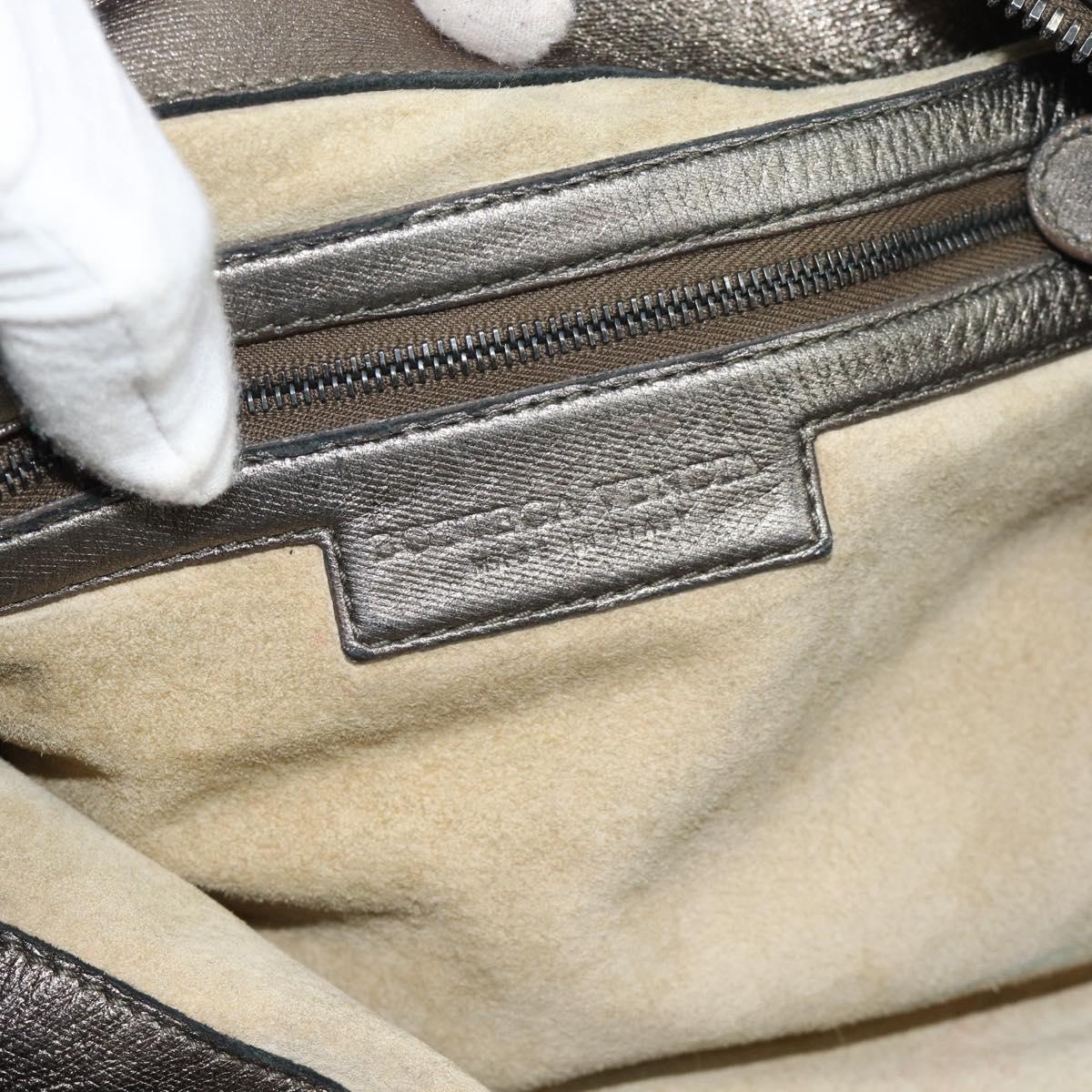 BOTTEGA VENETA INTRECCIATO Shoulder Bag Leather Silver Auth 194742V