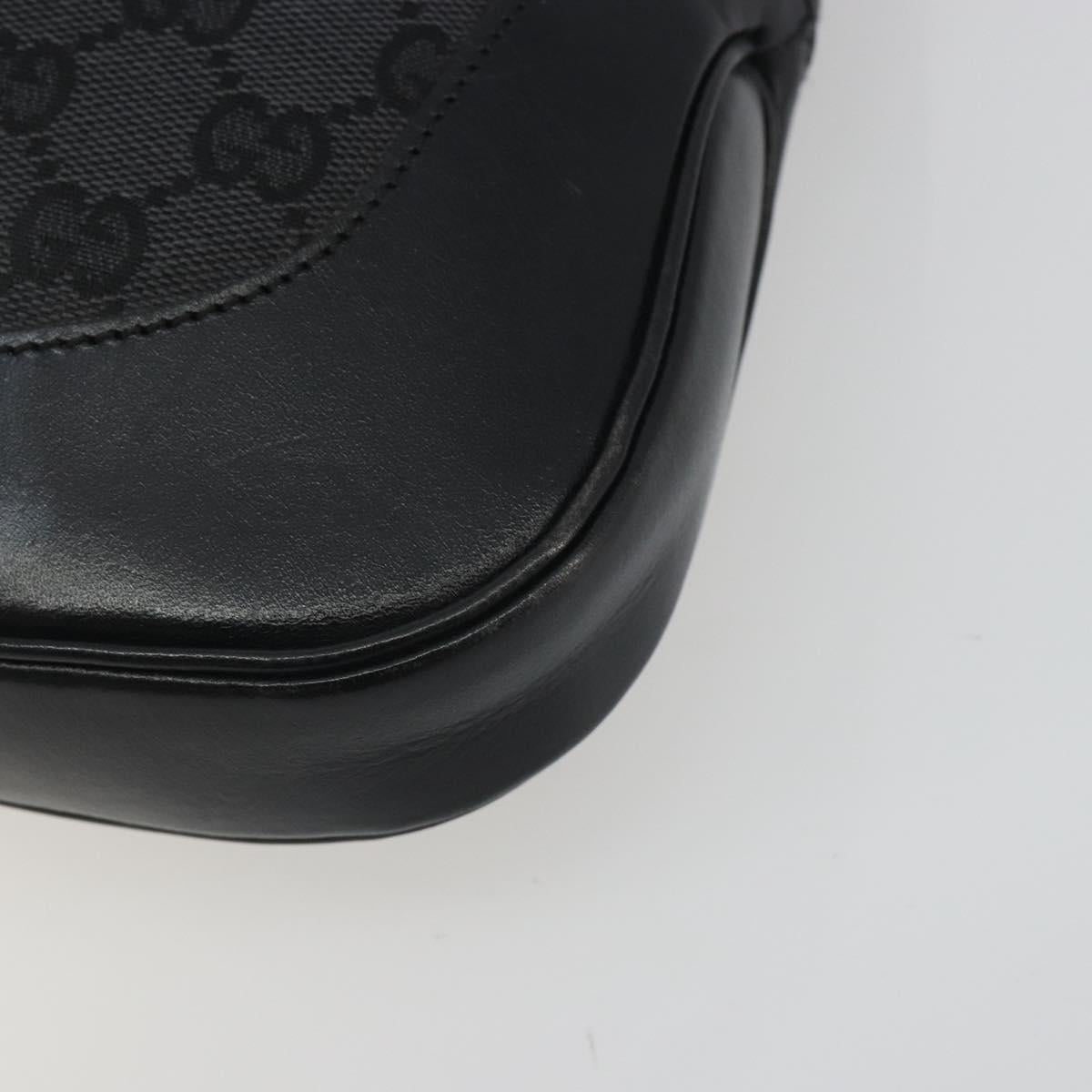 GUCCI GG Canvas Jackie Hand Bag Black Silver 001 3306 Auth 194743V