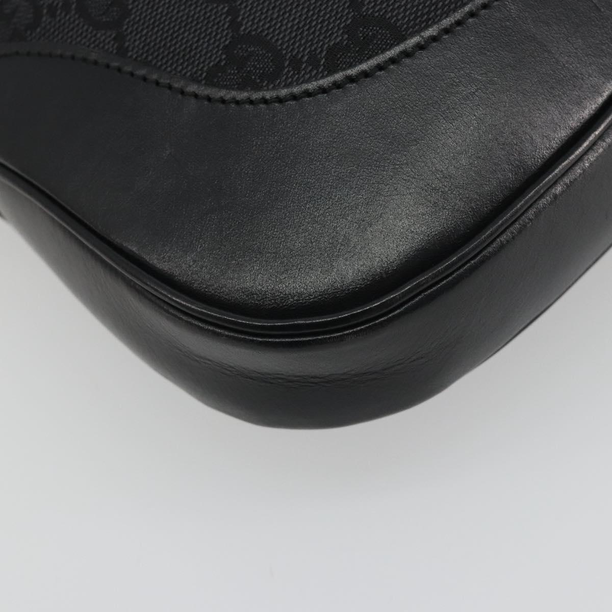 GUCCI GG Canvas Jackie Hand Bag Black Silver 001 3306 Auth 194743V