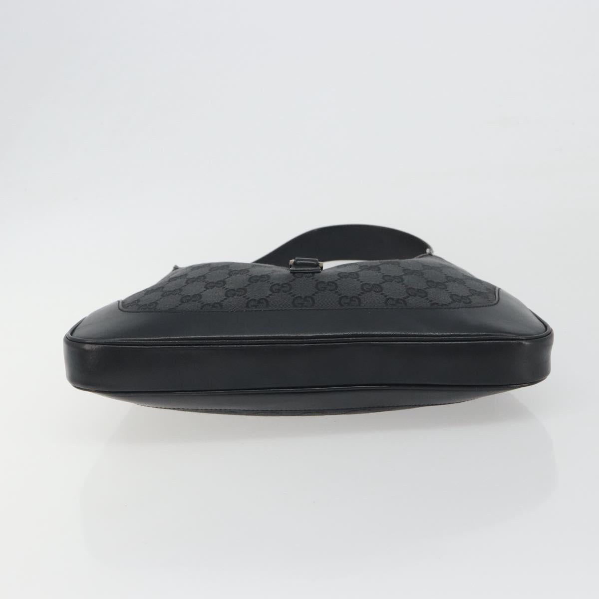 GUCCI GG Canvas Jackie Hand Bag Black Silver 001 3306 Auth 194743V
