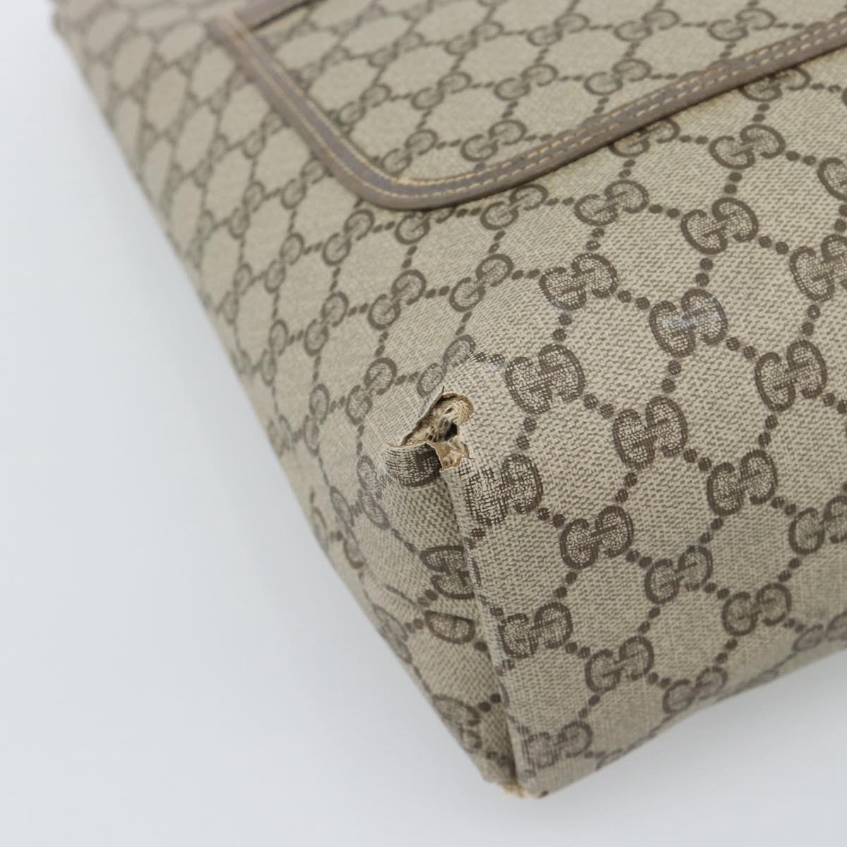 GUCCI GG Supreme Web Sherry Line Tote Bag PVC Beige Gold 40 02 003 Auth 194744