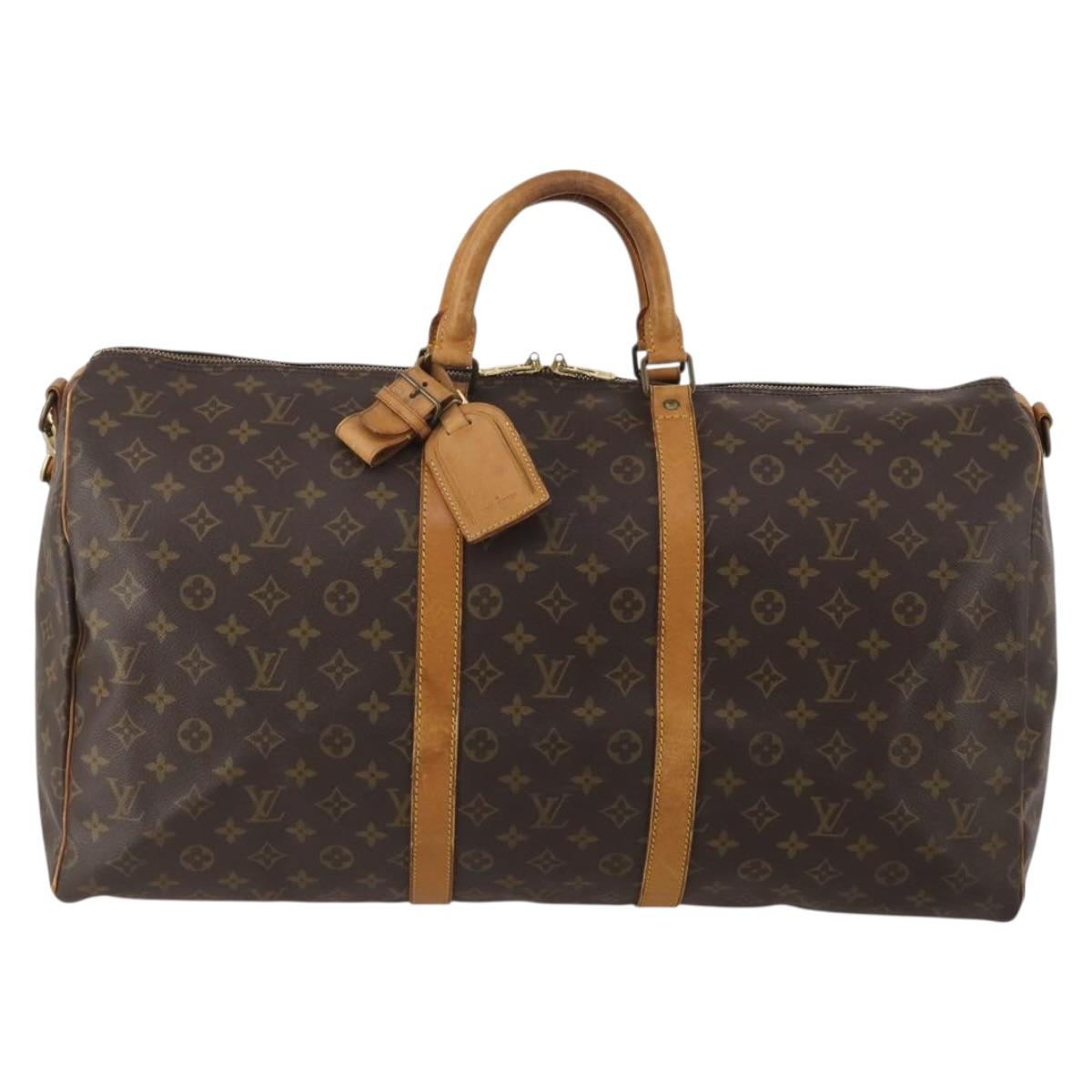 LOUIS VUITTON Monogram Keepall Bandouliere 55 Boston Bag M41414 LV Auth 194751