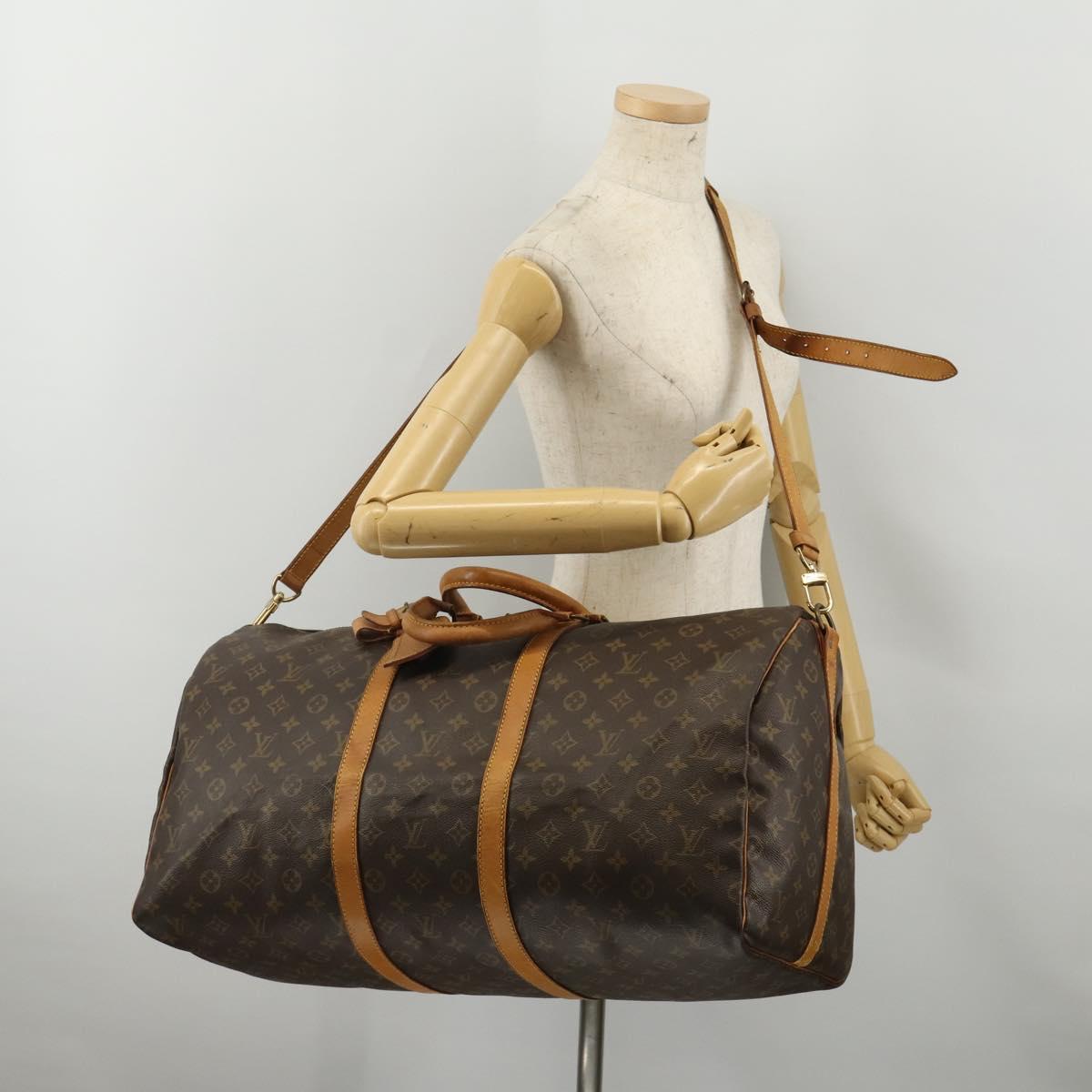 LOUIS VUITTON Monogram Keepall Bandouliere 55 Boston Bag M41414 LV Auth 194751