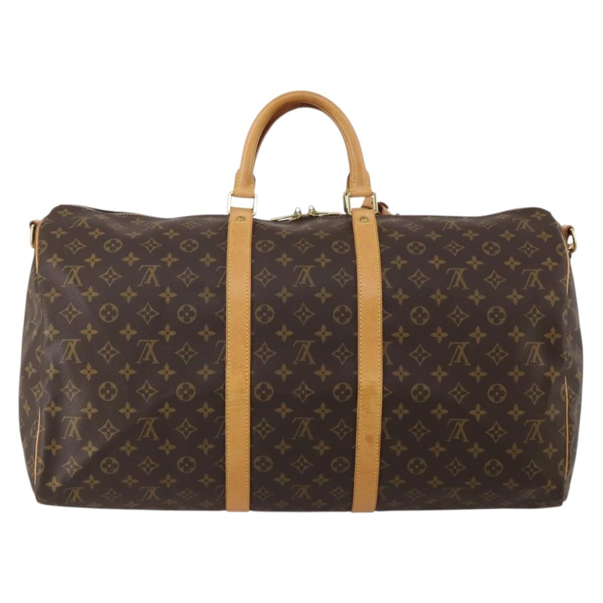 LOUIS VUITTON Monogram Keepall Bandouliere 55 Boston Bag M41414 LV Auth 194752V