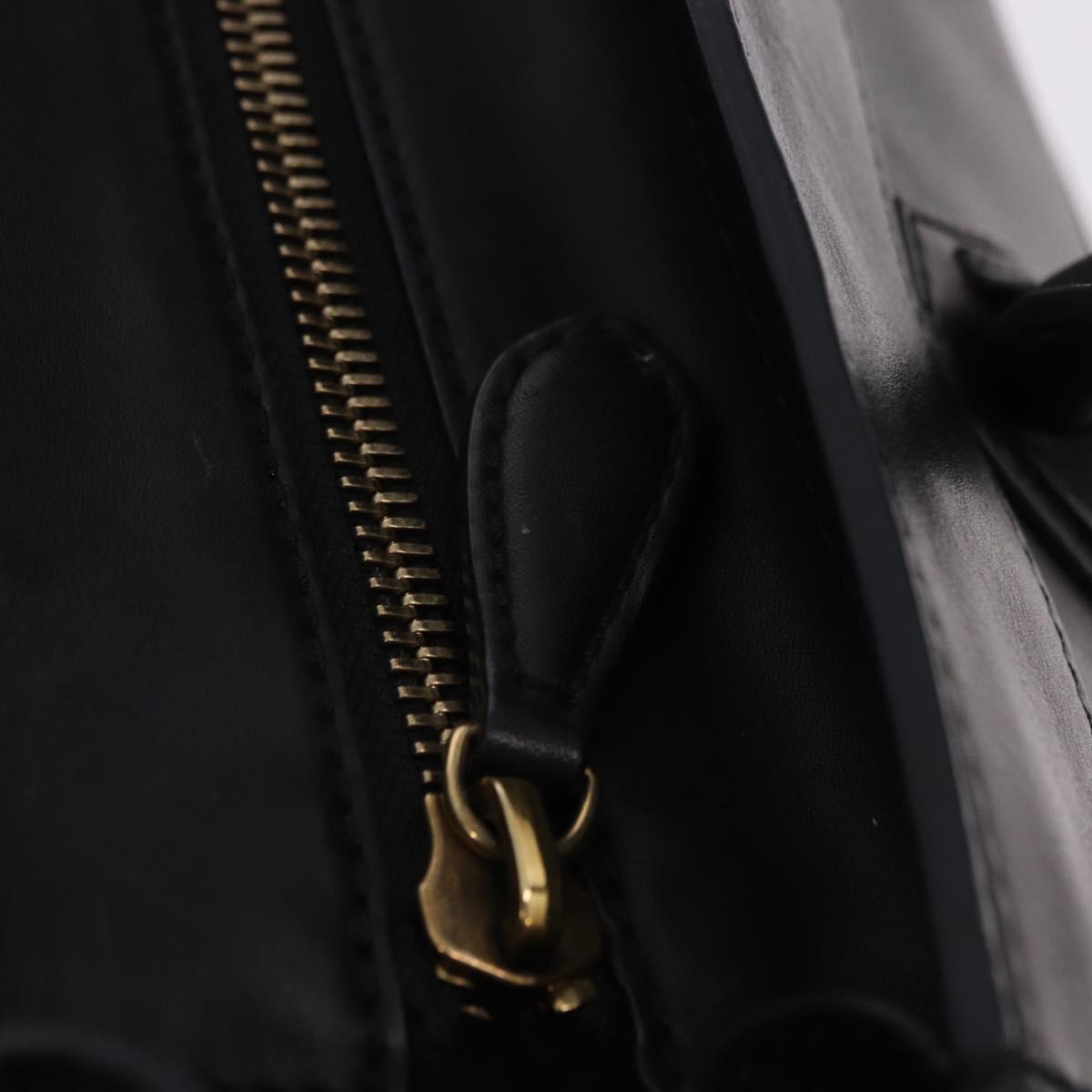 CELINE Luggage Mini shopper Hand Bag Calf Skin Black Silver Auth 194754V