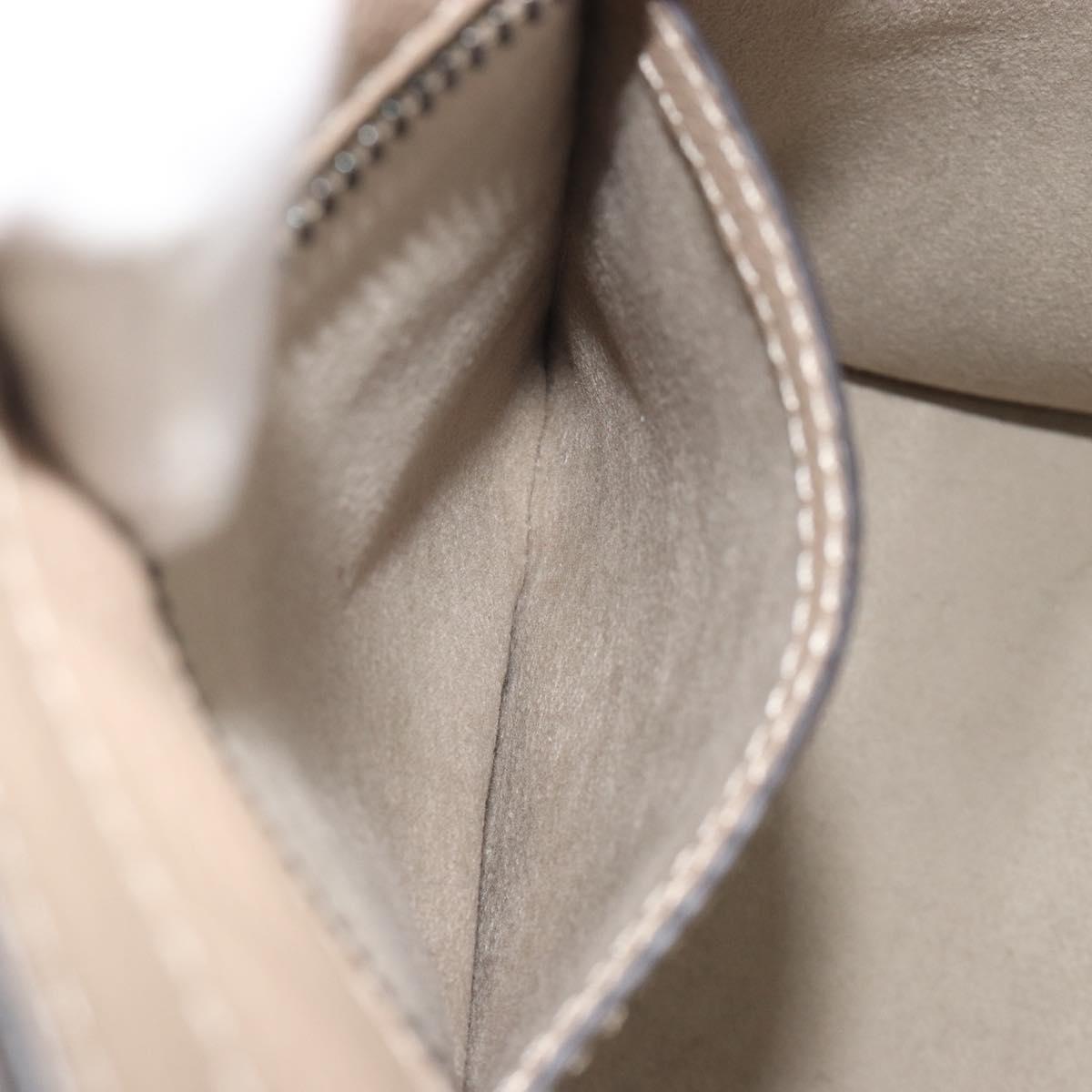 CELINE Luggage Micro shopper Hand Bag Leather Beige Auth 194755SAM