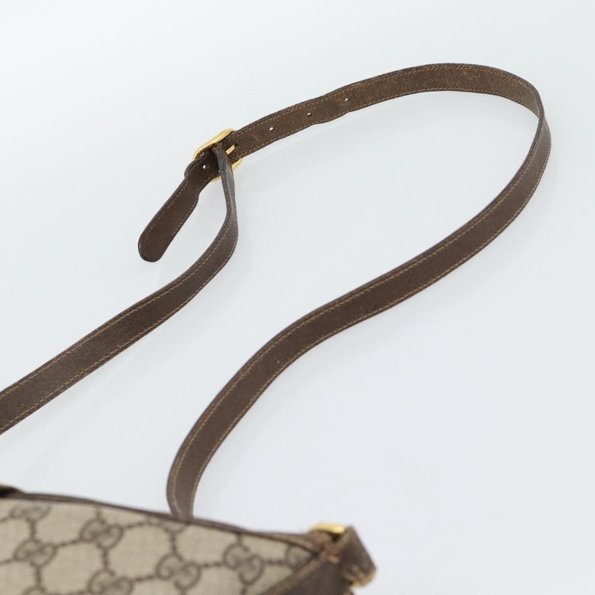 GUCCI GG Supreme Web Sherry Line Bag PVC Beige Gold 904 02 001 Auth 194758