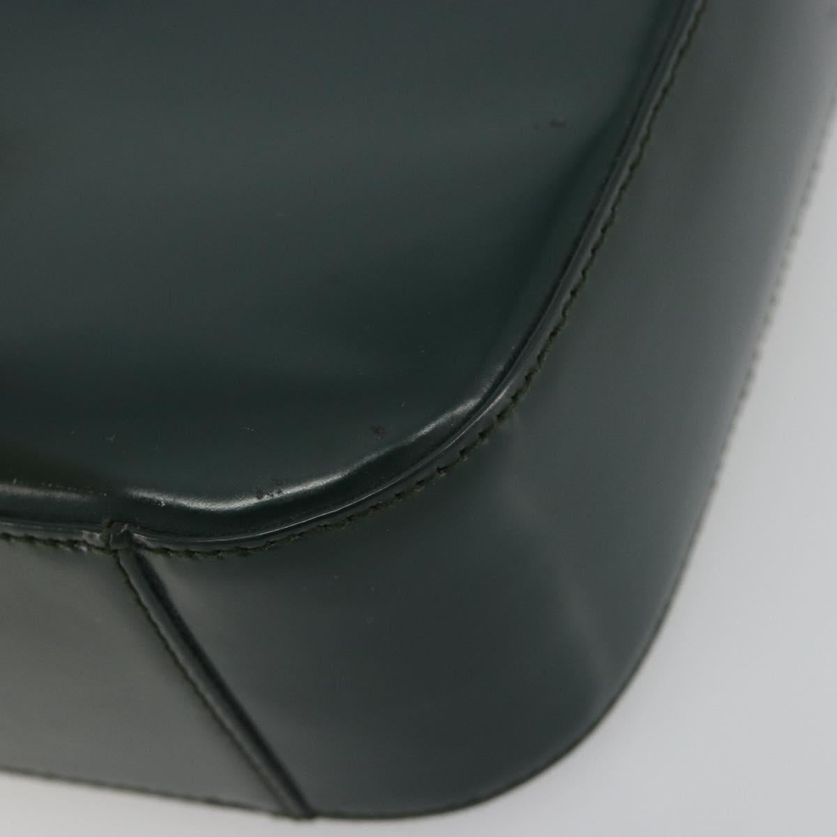 GUCCI Soho Hand Bag Patent Leather Green Silver Auth 194759