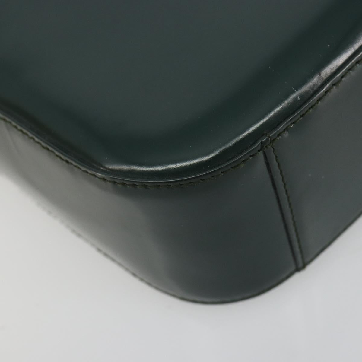 GUCCI Soho Hand Bag Patent Leather Green Silver Auth 194759