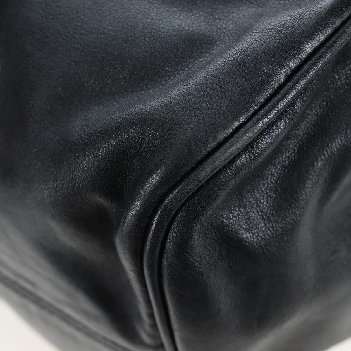 Miu Miu Hand Bag Leather 2way Black Gold Auth 194760V