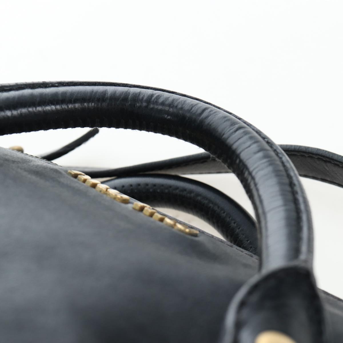 Miu Miu Hand Bag Leather 2way Black Gold Auth 194760V