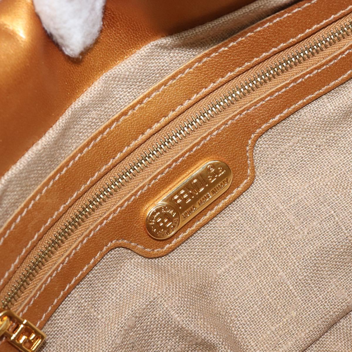 FENDI Mamma Baguette Shoulder Bag Leather Beads Purple Gold Auth 194784SM