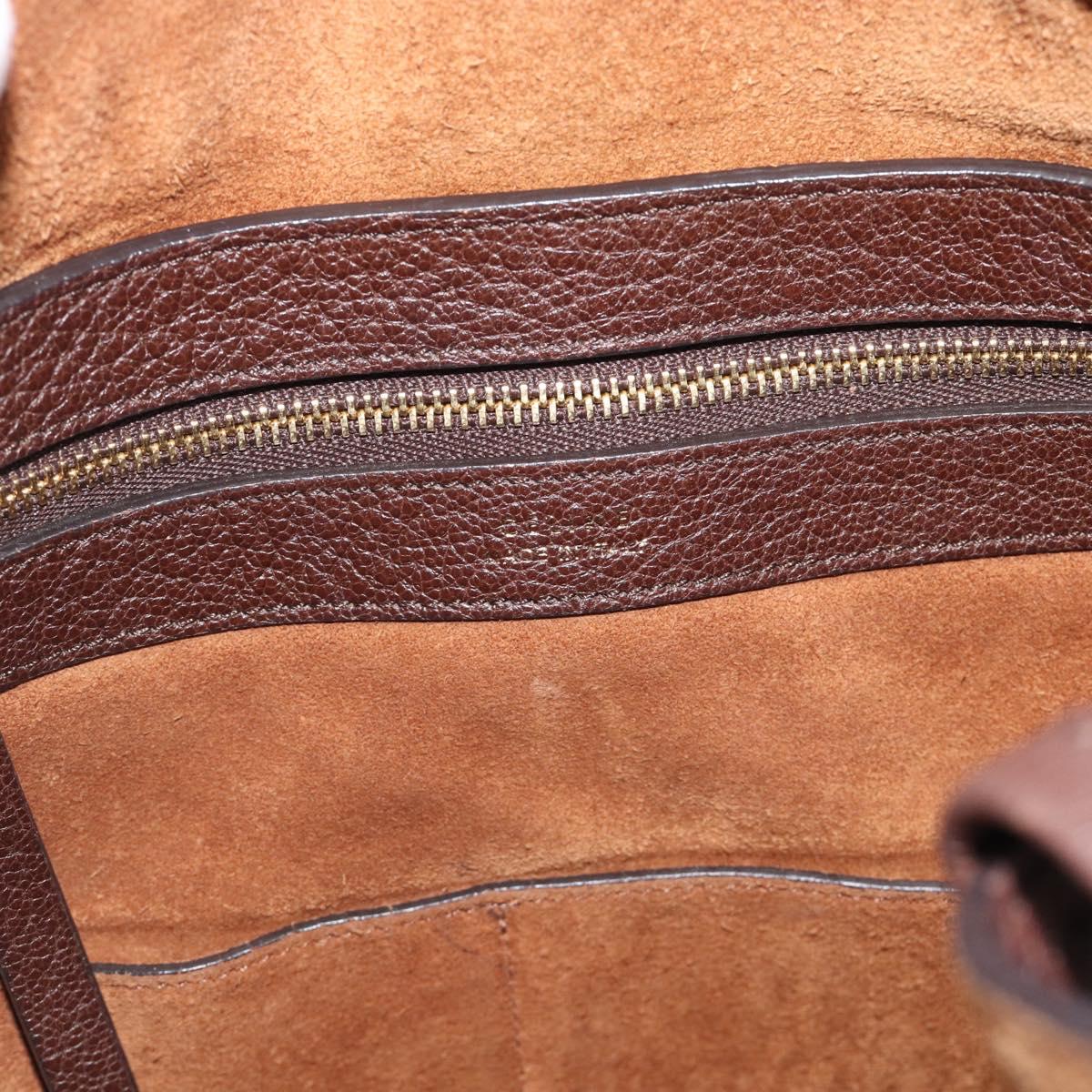 CELINE Cabas Phantom Tote Bag Leather Brown Gold Auth 194831A