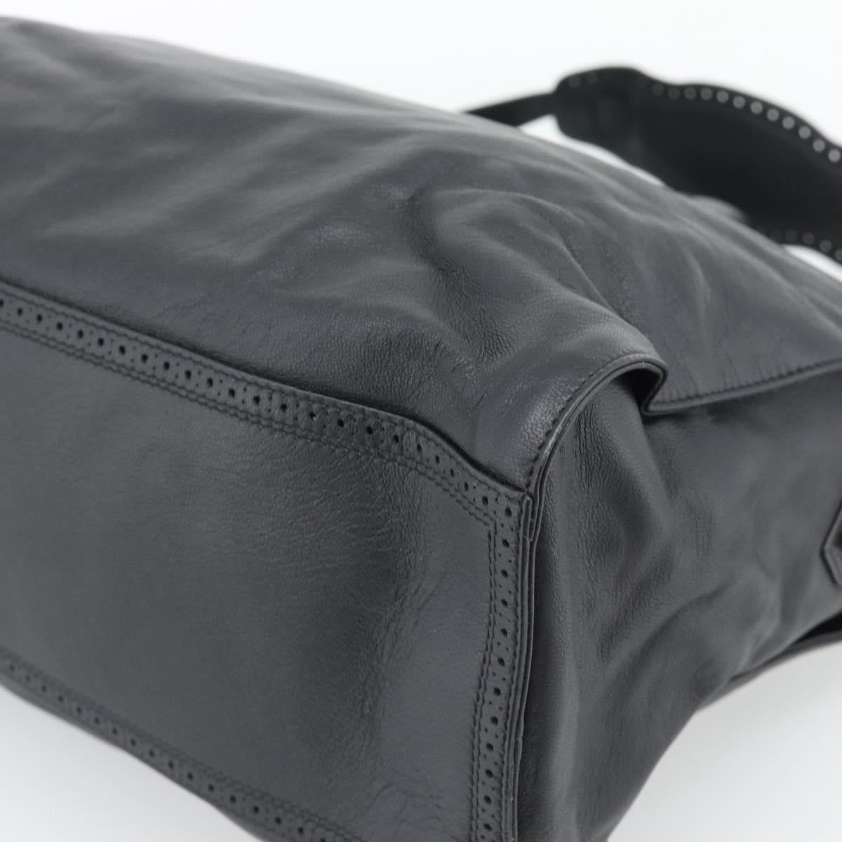 BALENCIAGA Neo Classic City Hand Bag Leather 2way Black Silver Auth 194832SAM