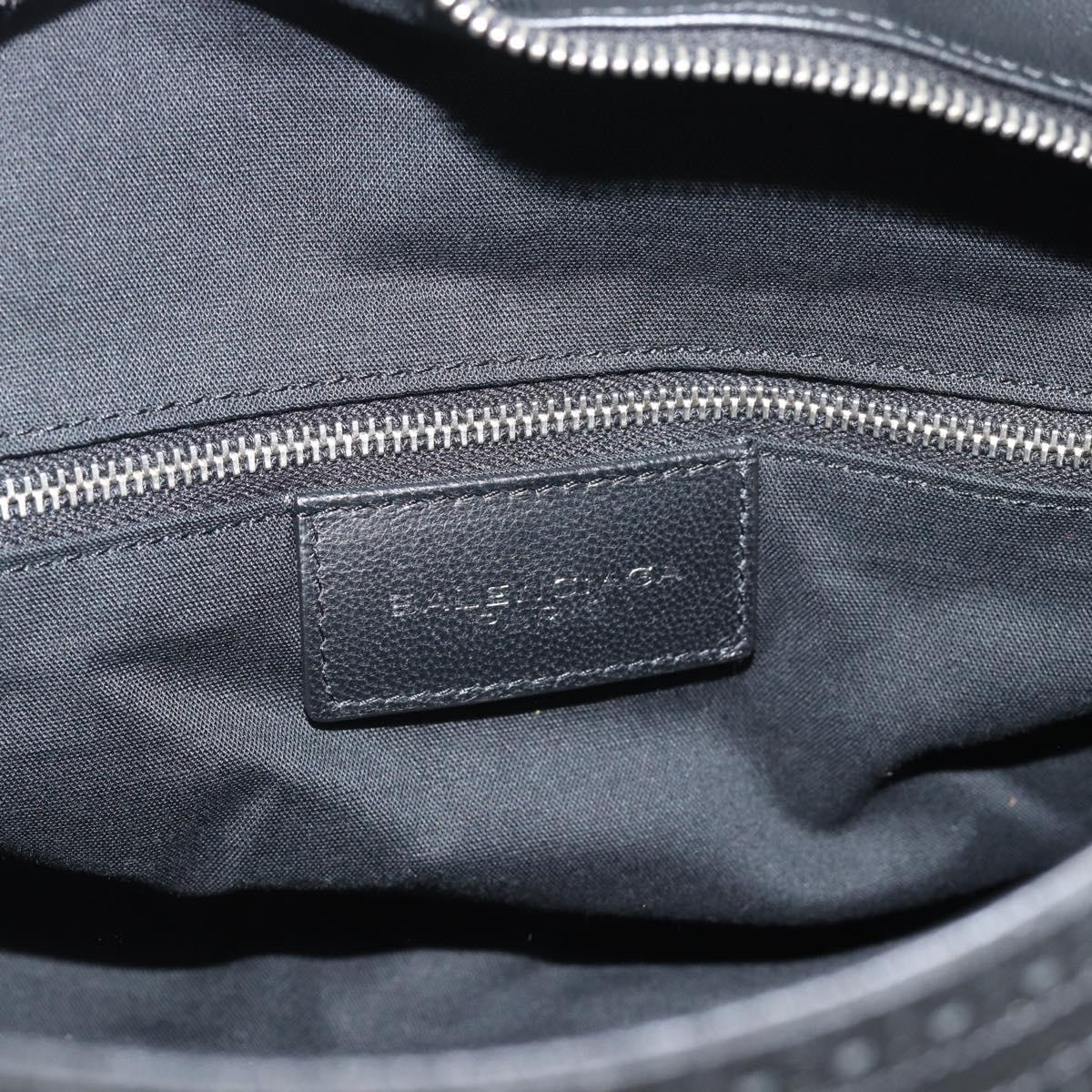 BALENCIAGA Neo Classic City Hand Bag Leather 2way Black Silver Auth 194832SAM