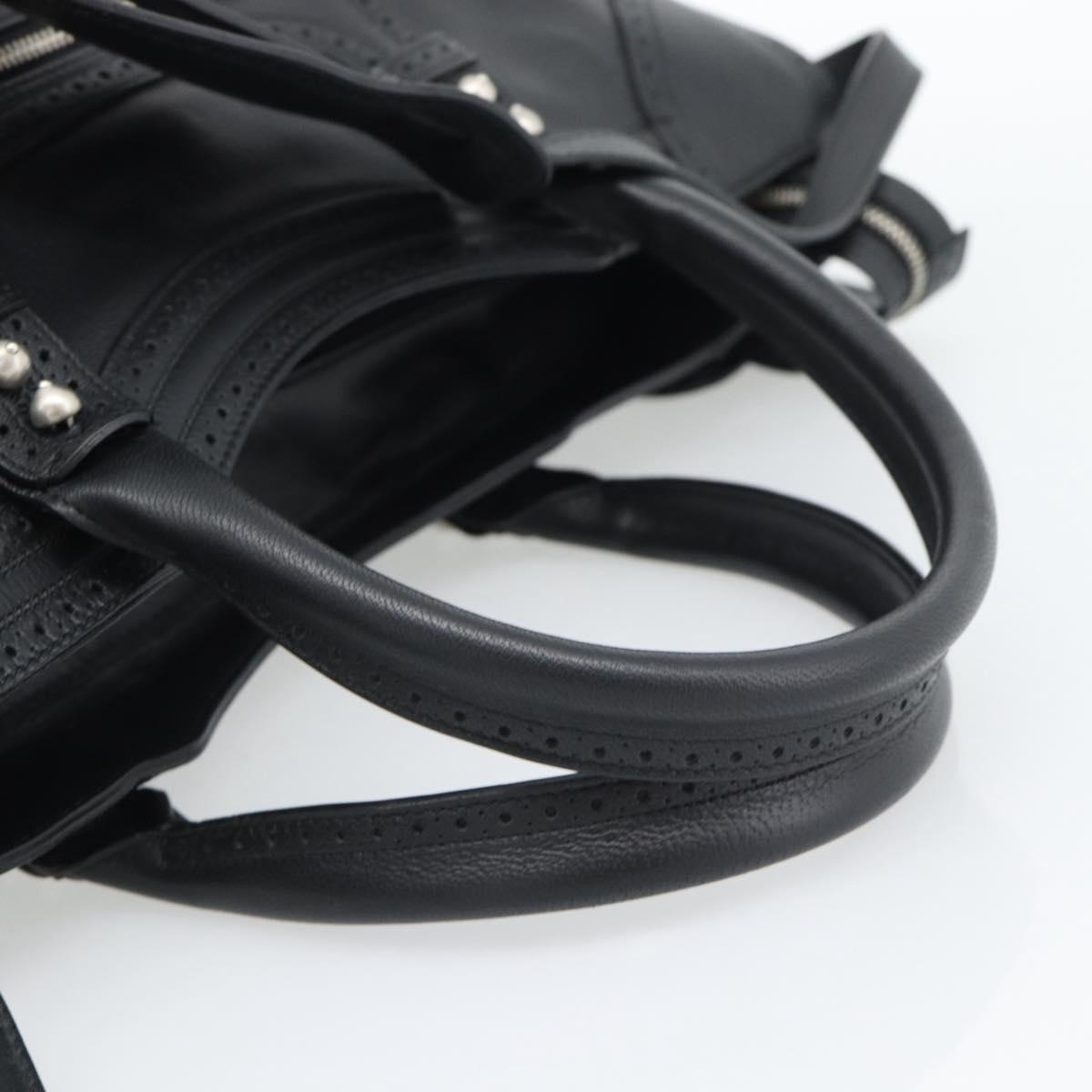 BALENCIAGA Neo Classic City Hand Bag Leather 2way Black Silver Auth 194832SAM