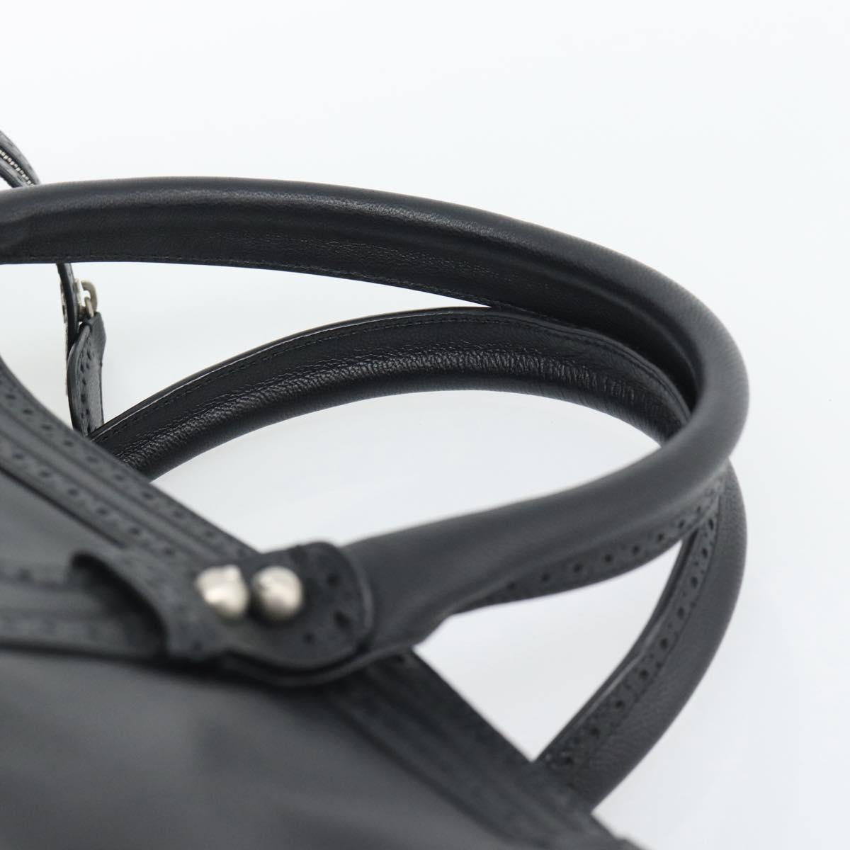 BALENCIAGA Neo Classic City Hand Bag Leather 2way Black Silver Auth 194832SAM