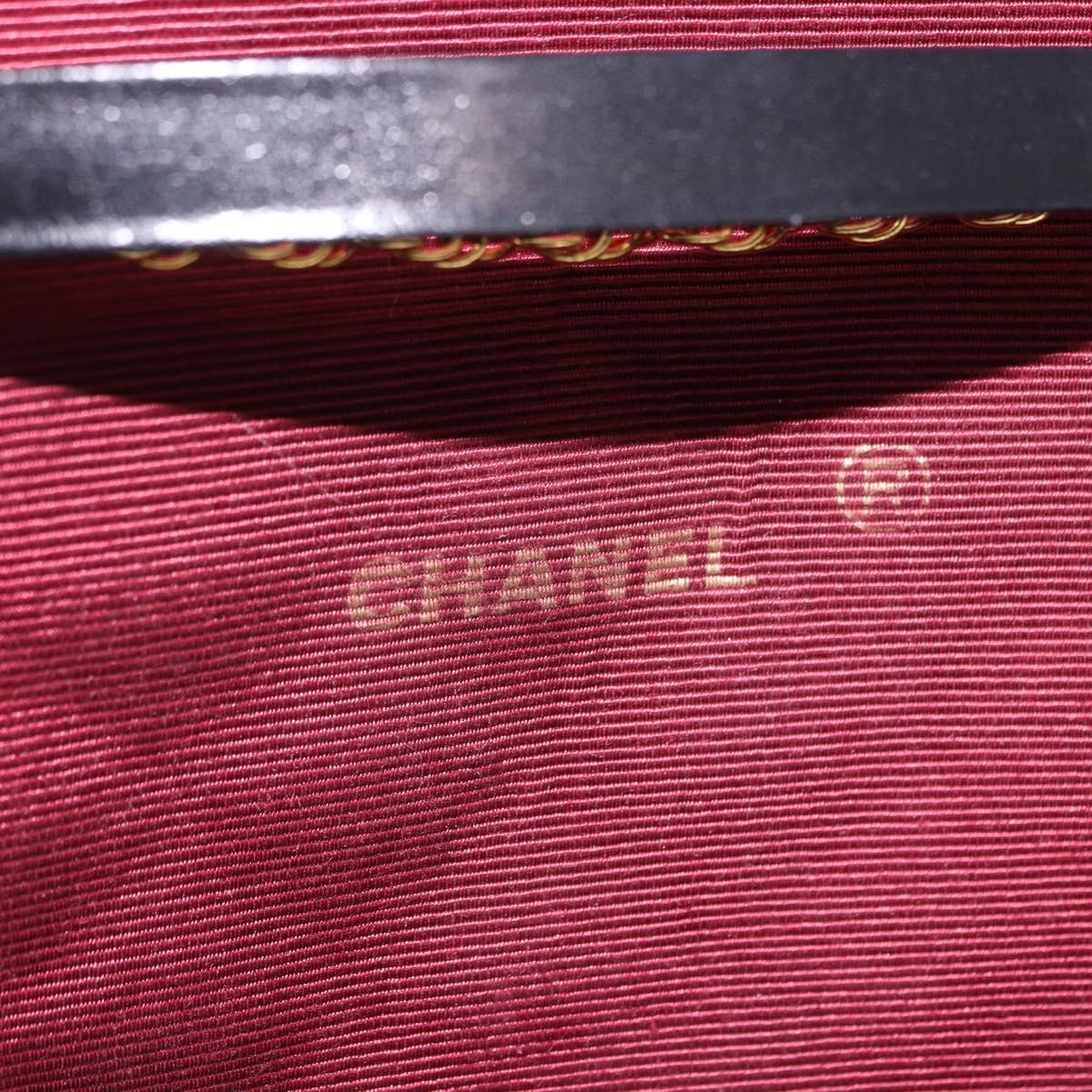 CHANEL Matelasse Chain Shoulder Bag Lamb Skin Black Gold CC Auth 194834A