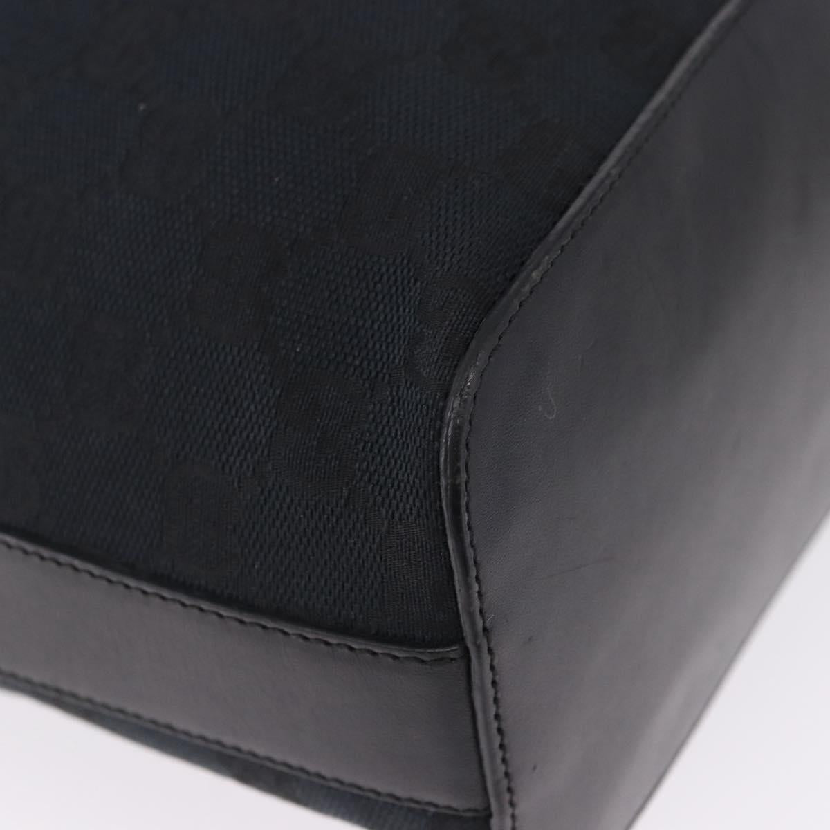 GUCCI GG Canvas Shoulder Bag Black Silver 001 3814 Auth 194836V