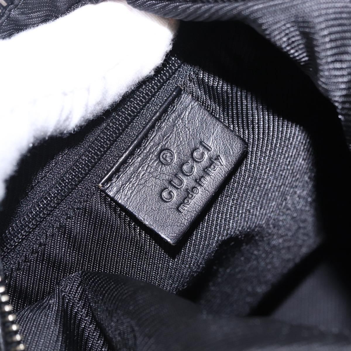 GUCCI GG Canvas Shoulder Bag Black Silver 001 3814 Auth 194836V