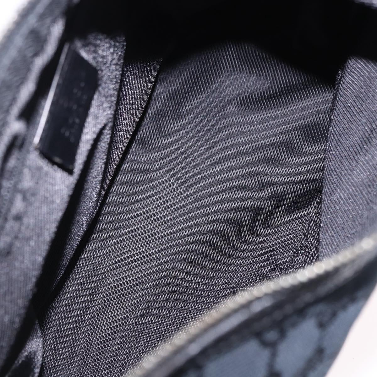 GUCCI GG Canvas Shoulder Bag Black Silver 001 3814 Auth 194836V