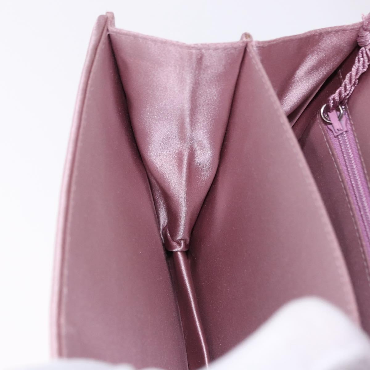 BOTTEGA VENETA INTRECCIATO Shoulder Bag Satin Pink Silver Auth 194840V