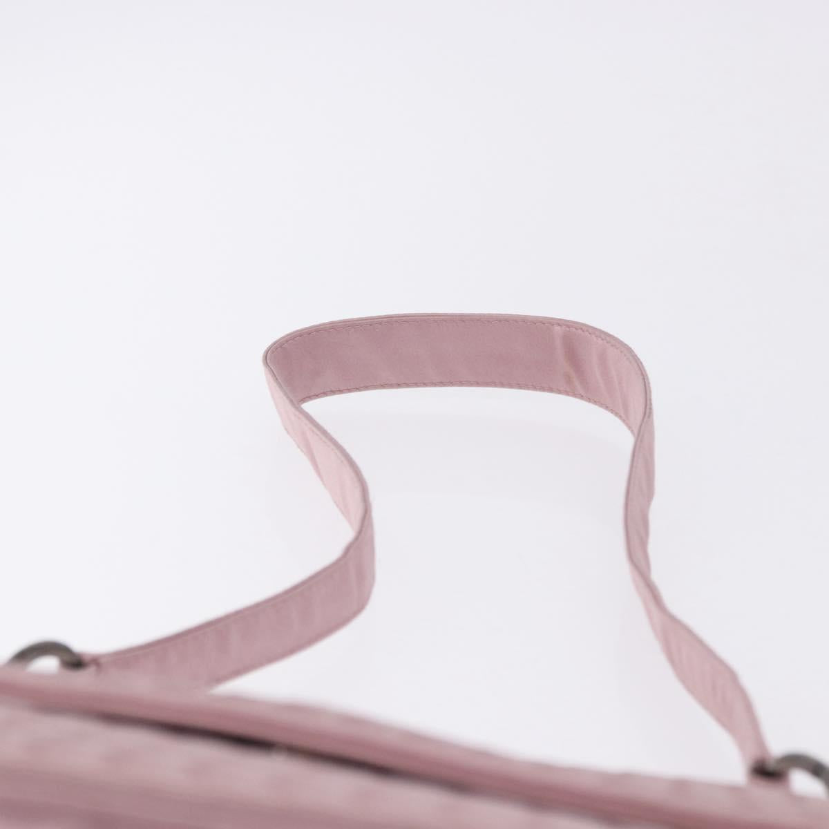 BOTTEGA VENETA INTRECCIATO Shoulder Bag Satin Pink Silver Auth 194840V