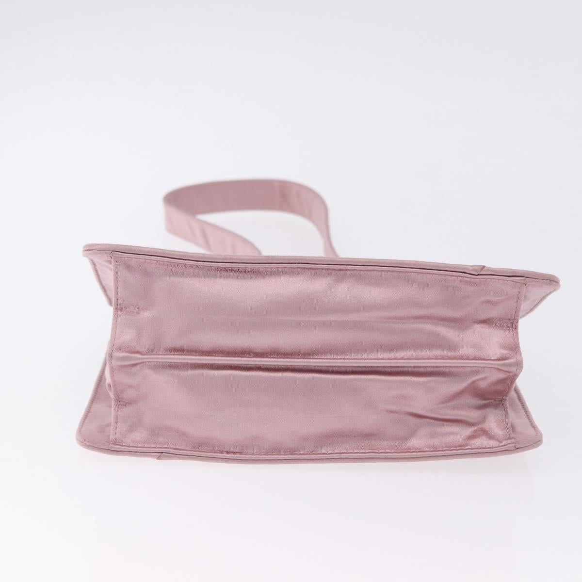 BOTTEGA VENETA INTRECCIATO Shoulder Bag Satin Pink Silver Auth 194840V