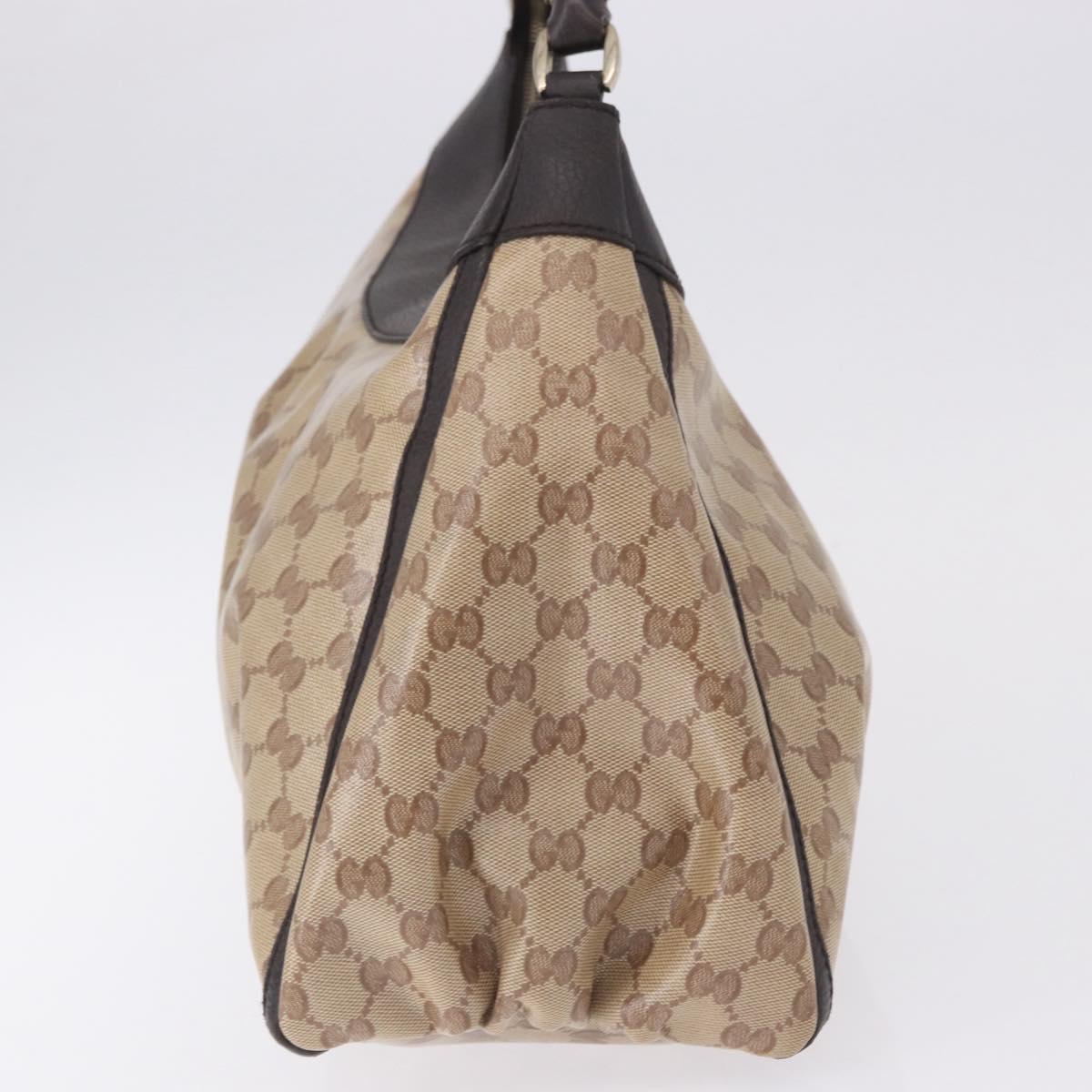 GUCCI GG Crystal Abbey Bag Coated Canvas Outlet Beige Gold 272380 Auth 194842V