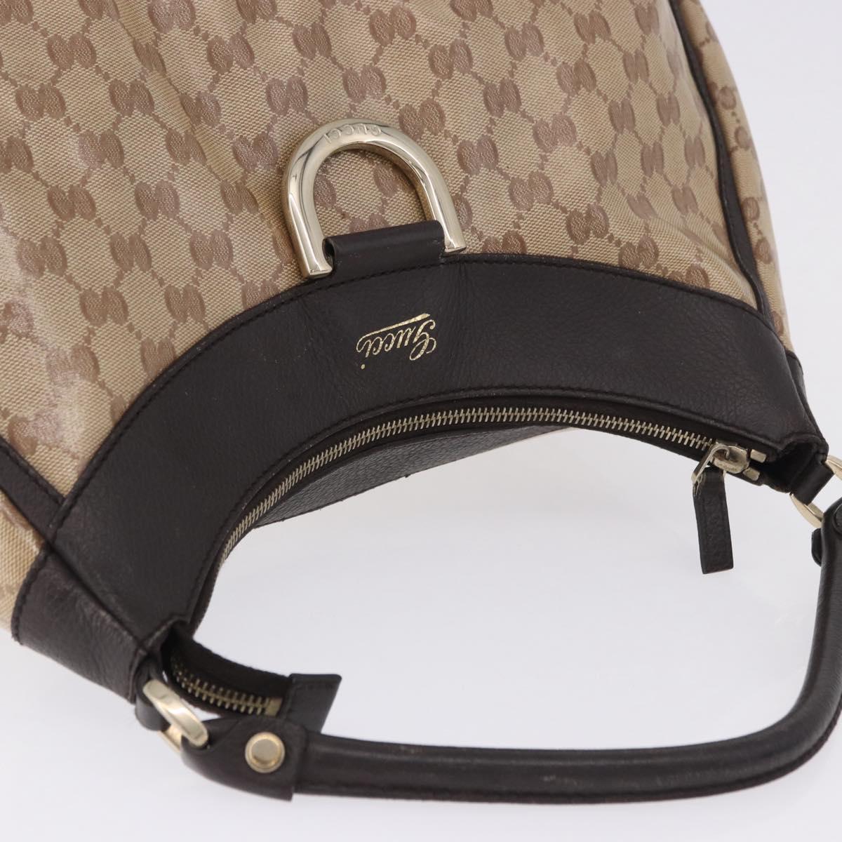 GUCCI GG Crystal Abbey Bag Coated Canvas Outlet Beige Gold 272380 Auth 194842V