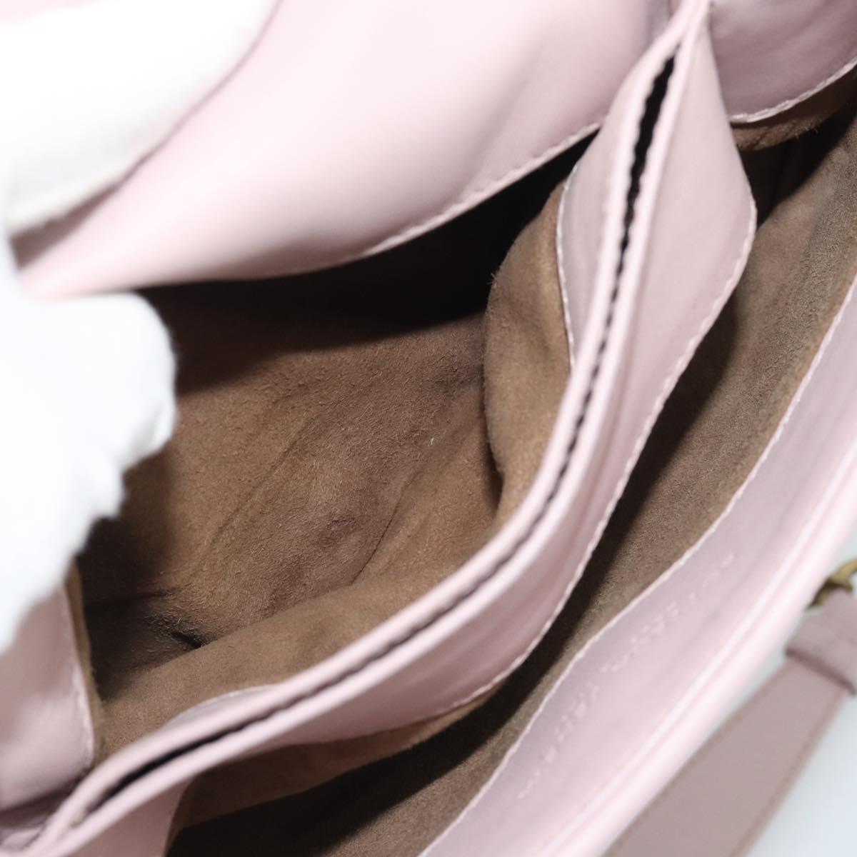 BOTTEGA VENETA INTRECCIATO Chain Shoulder Bag Leather Pink Gold Auth 194846V