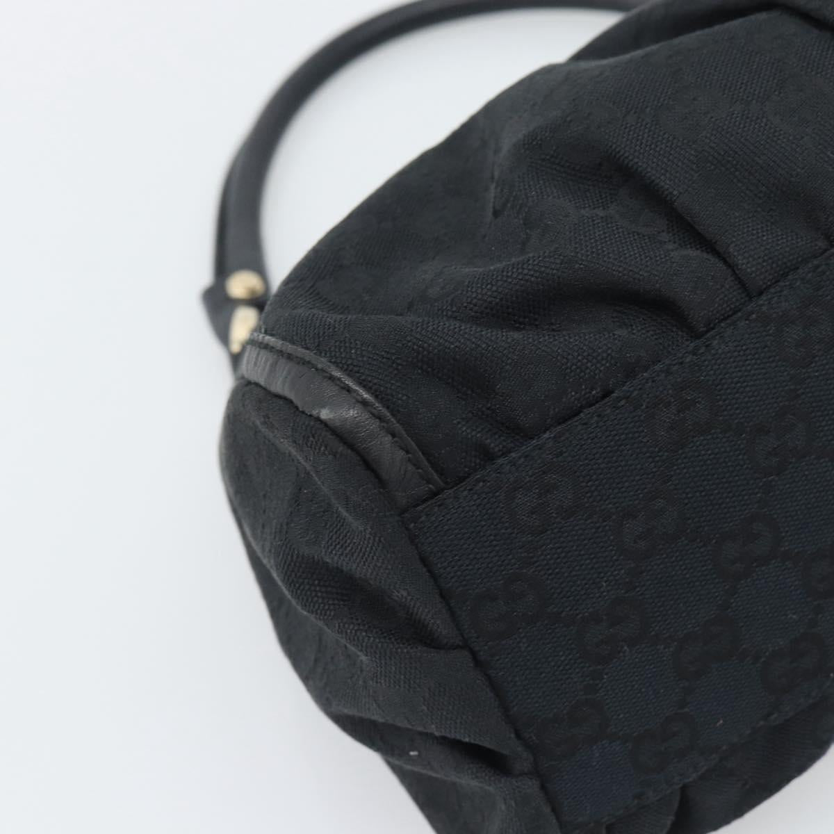 GUCCI GG Canvas Abbey Shoulder Bag Black Gold 190525 Auth 194851V