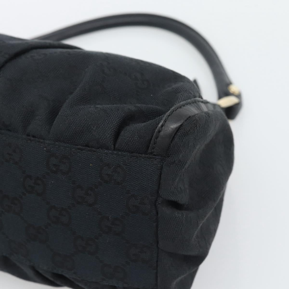 GUCCI GG Canvas Abbey Shoulder Bag Black Gold 190525 Auth 194851V