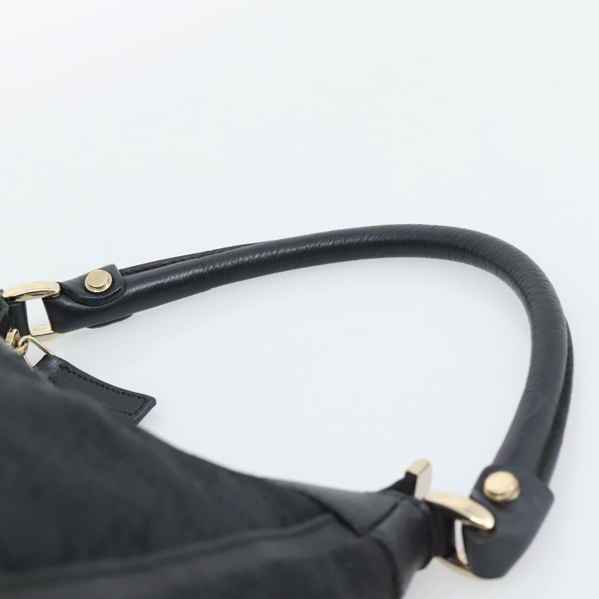 GUCCI GG Canvas Abbey Shoulder Bag Black Gold 190525 Auth 194851V
