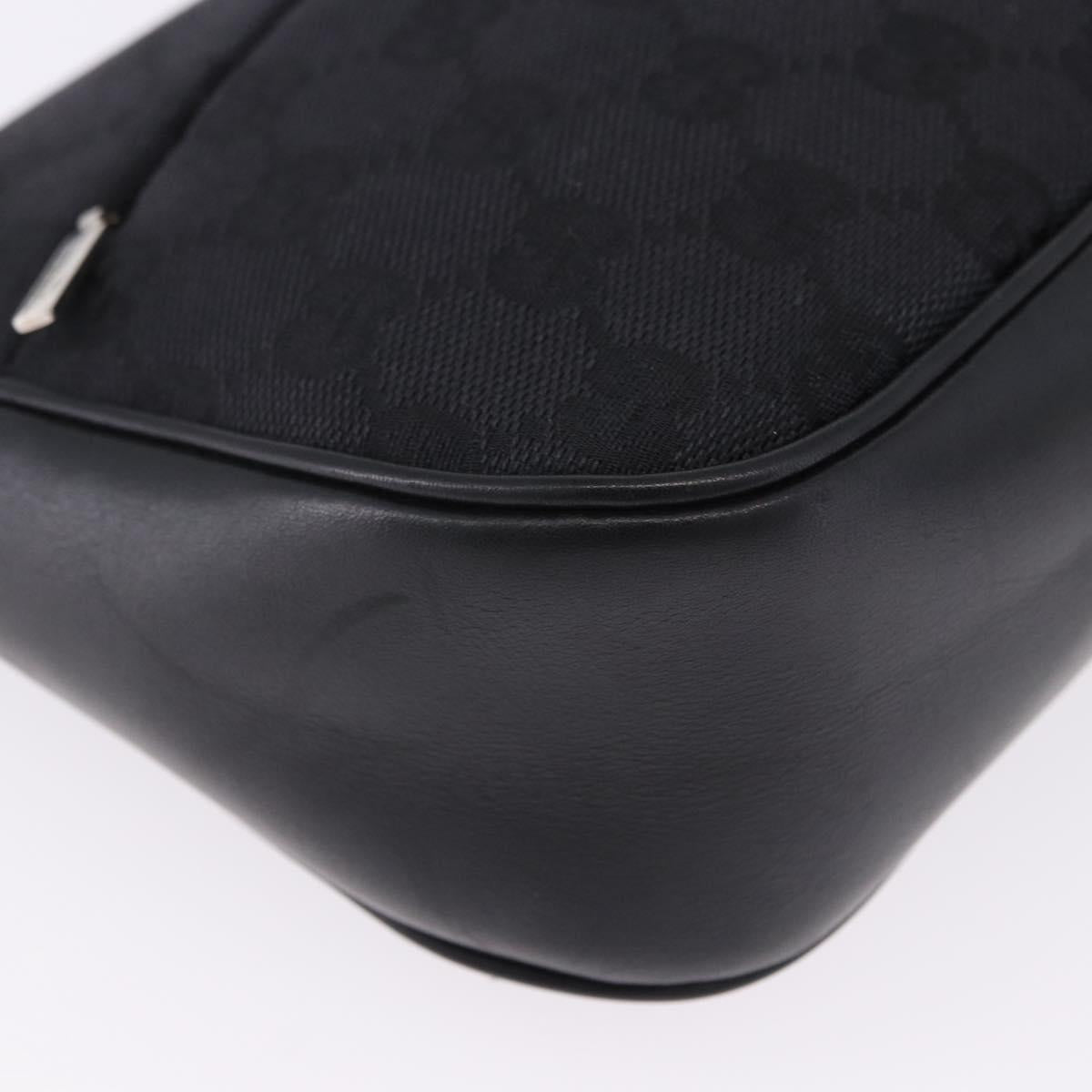 GUCCI Bamboo GG Canvas Hand Bag Black Silver 001 3865 Auth 194852V