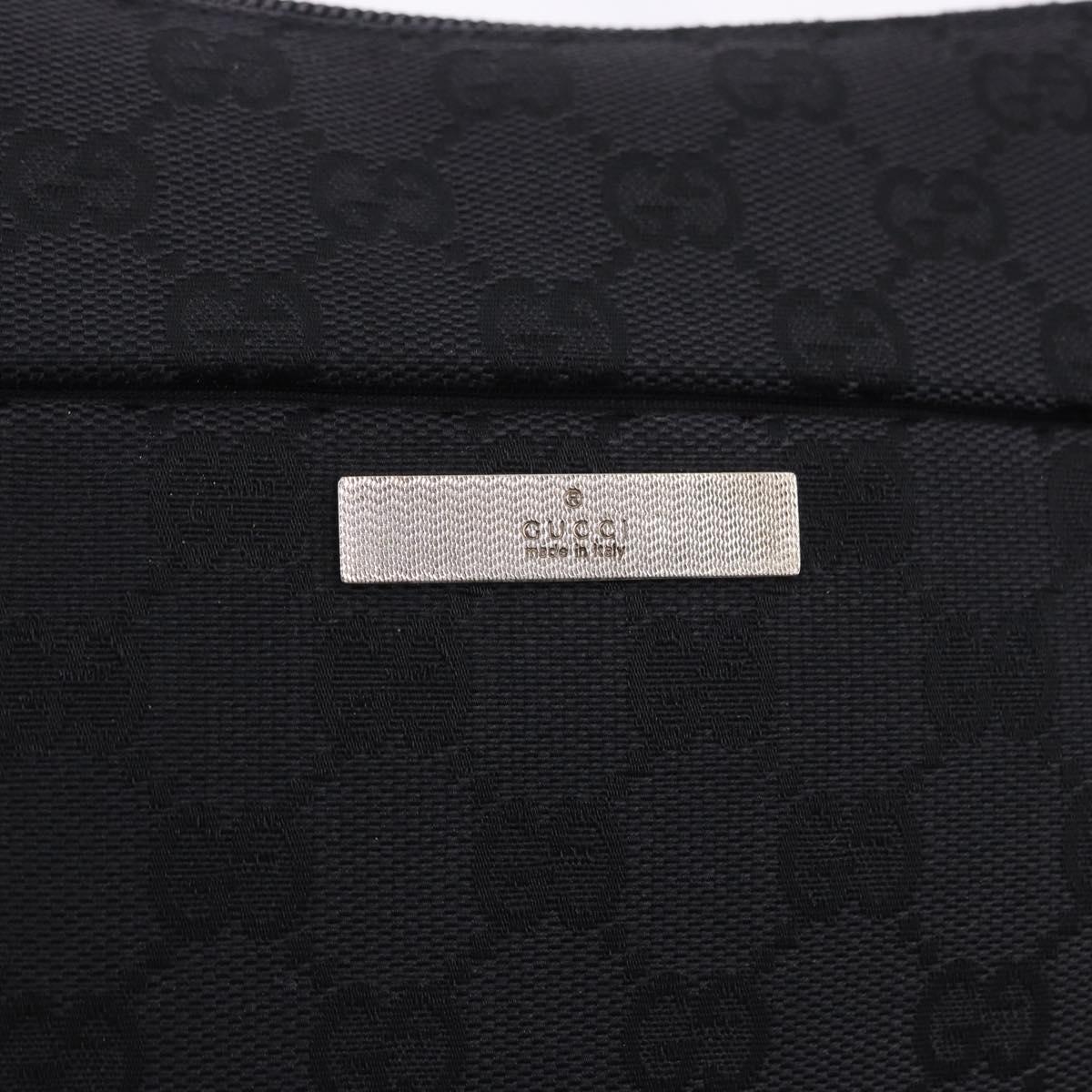 GUCCI Bamboo GG Canvas Hand Bag Black Silver 001 3865 Auth 194852V