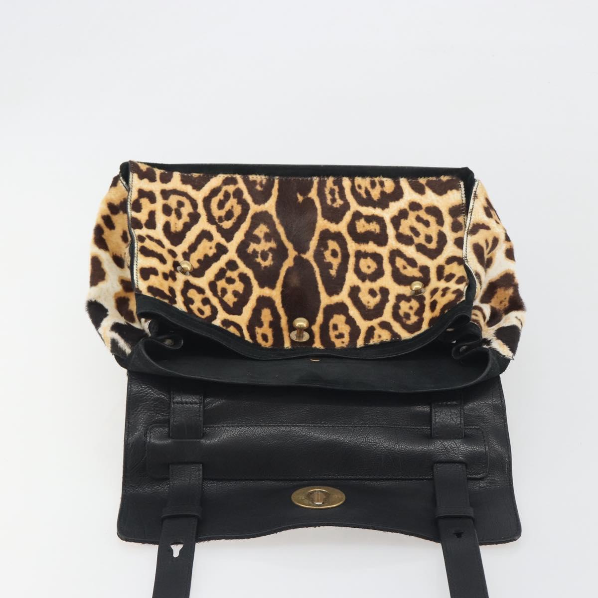 SAINT LAURENT Muse Toe Leopard Pattern Bag Harako Leather Brown Auth 194857V