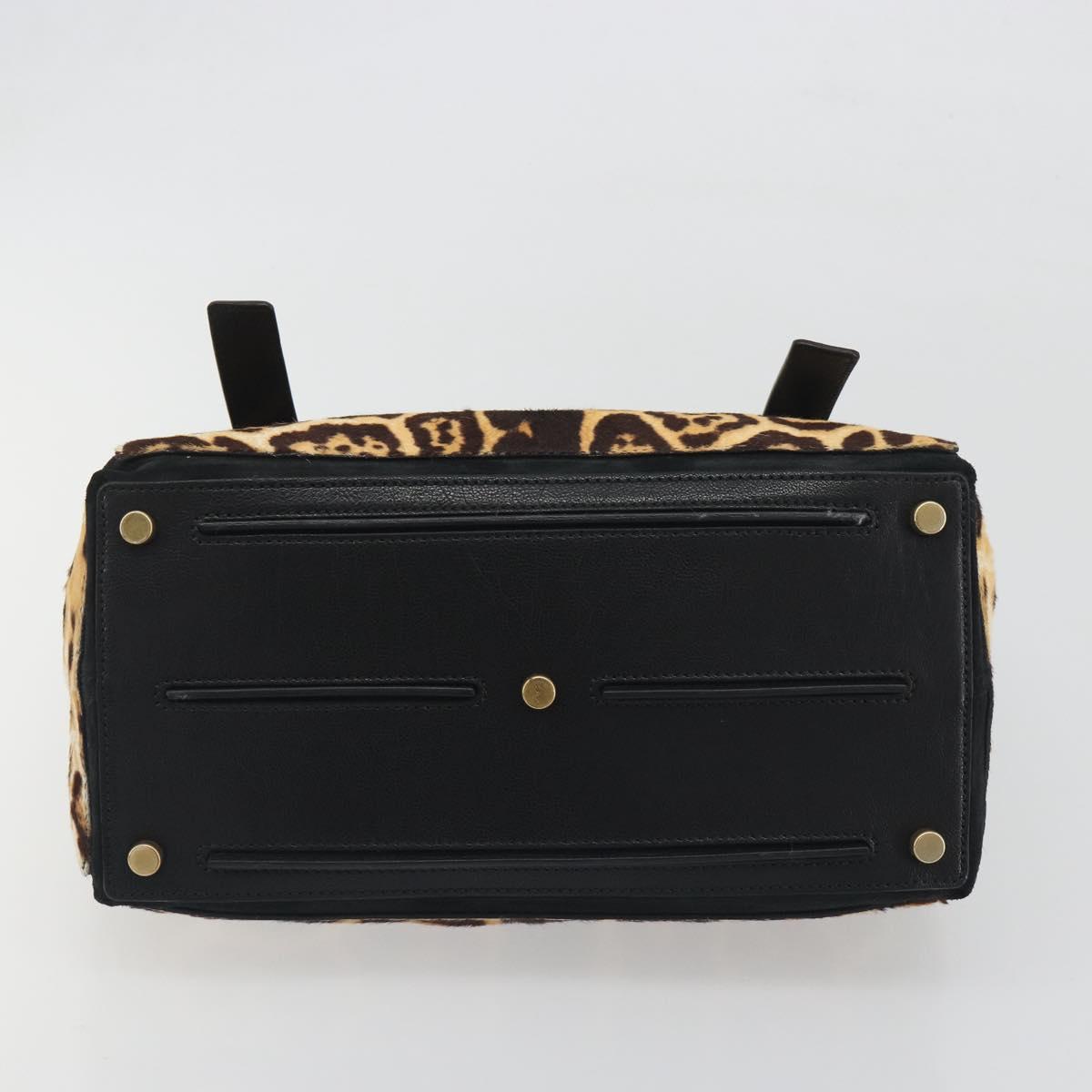 SAINT LAURENT Muse Toe Leopard Pattern Bag Harako Leather Brown Auth 194857V