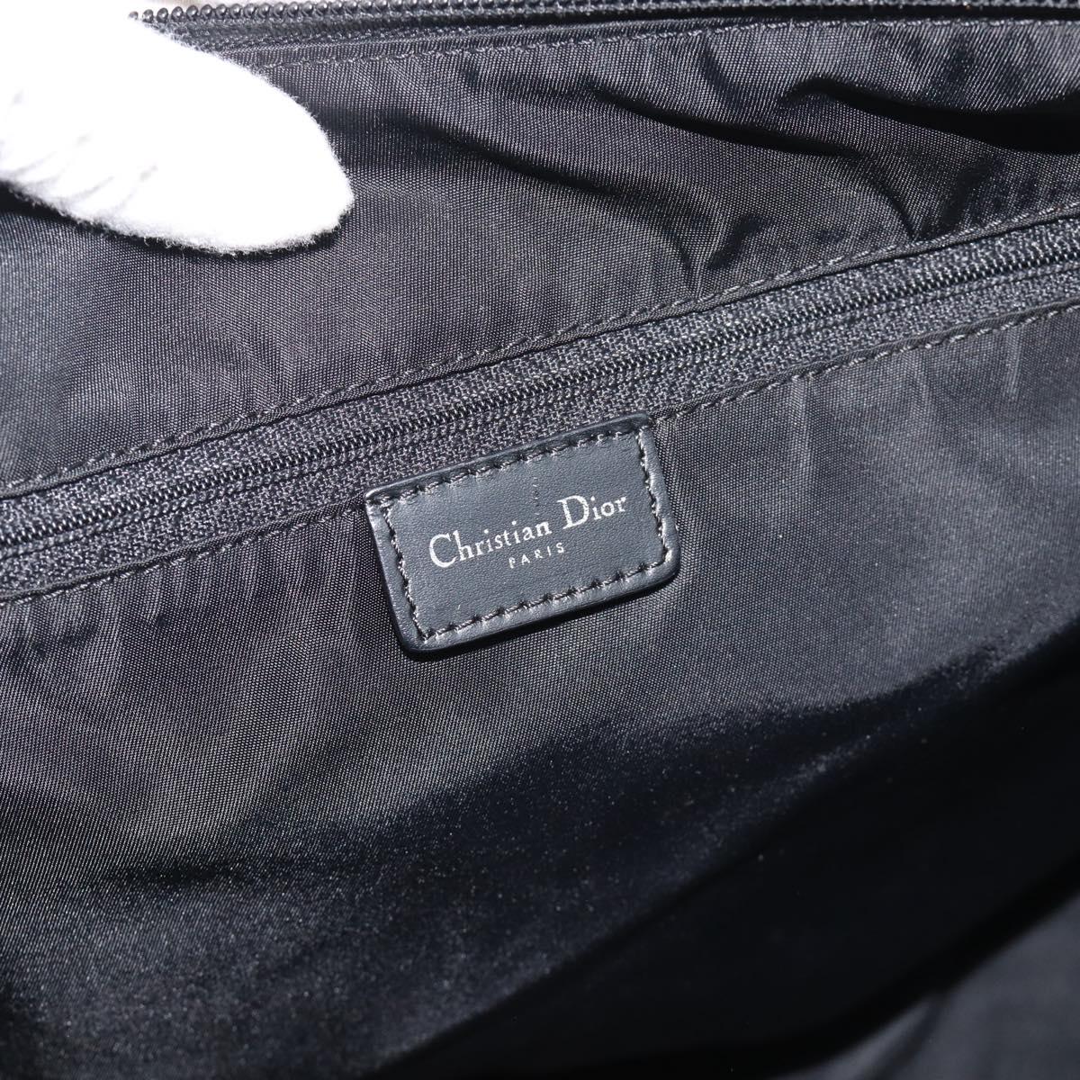 Christian Dior Trotter Canvas Shoulder Bag Gray Silver Auth 194858A