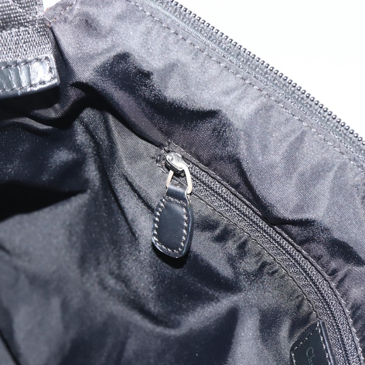Christian Dior Trotter Canvas Shoulder Bag Gray Silver Auth 194858A