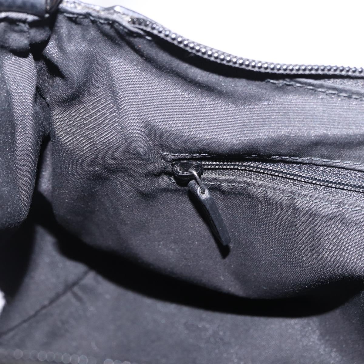GUCCI GG Canvas Abbey Shoulder Bag Black Silver 265692 Auth 194859V