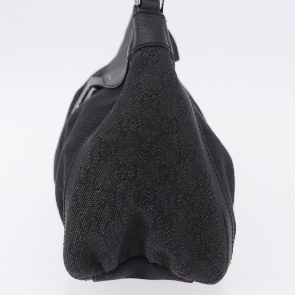 GUCCI GG Canvas Abbey Shoulder Bag Black Silver 265692 Auth 194859V