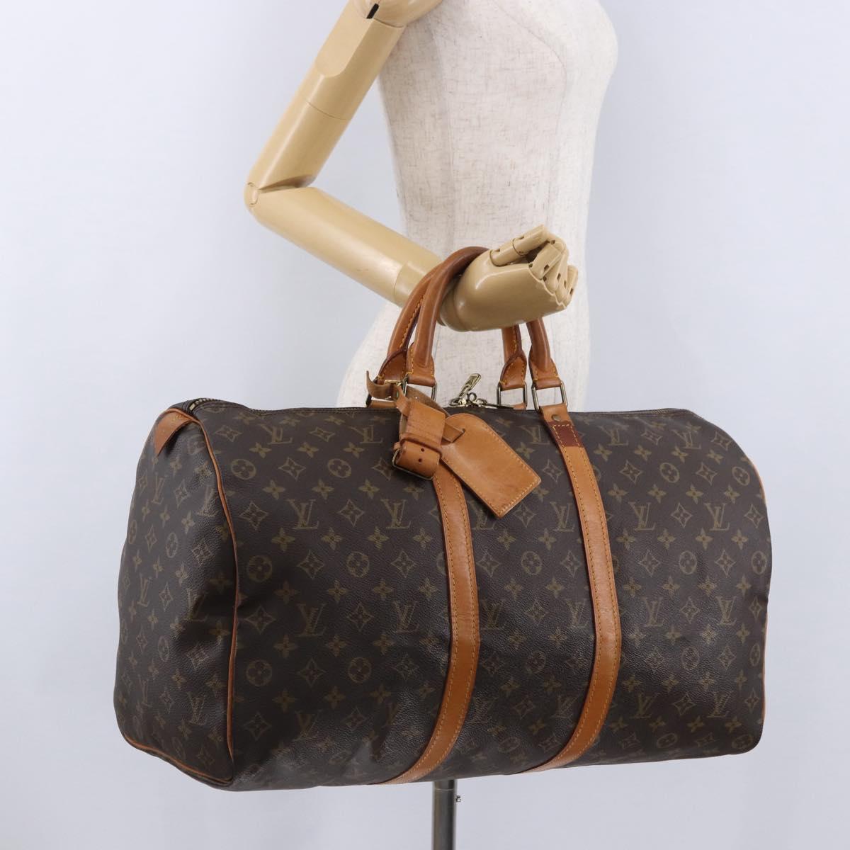 LOUIS VUITTON Monogram Keepall 50 Boston Bag M41426 LV Auth 194861