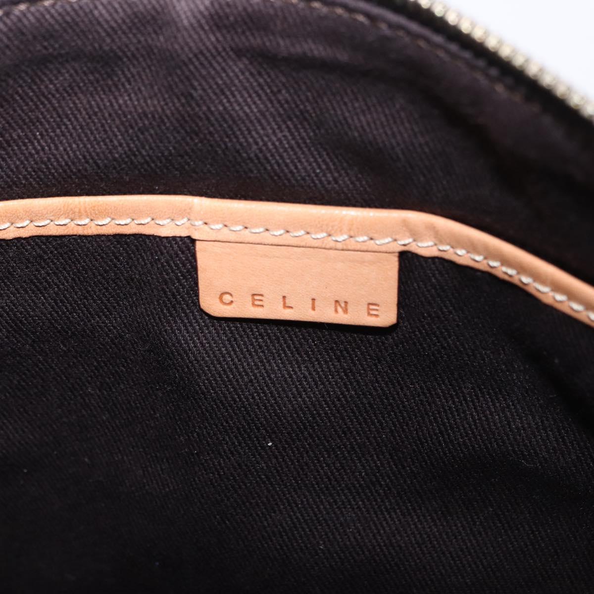CELINE Macadam Canvas Hand Bag PVC Leather Brown Gold Auth 194864V