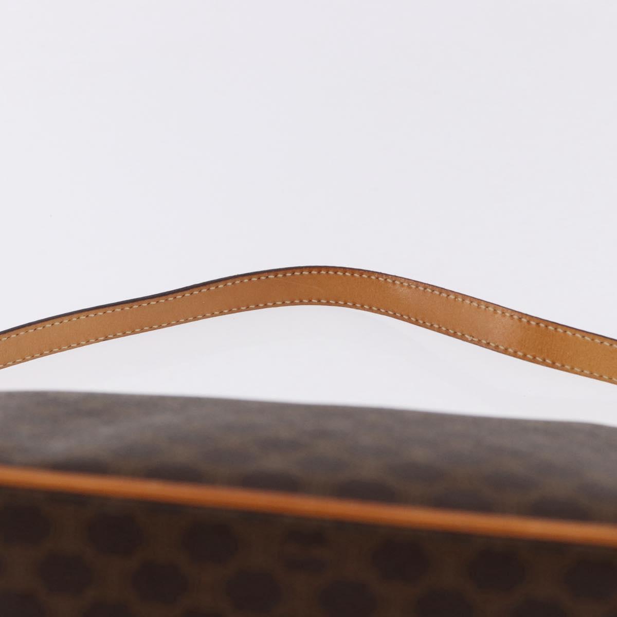 CELINE Macadam Canvas Hand Bag PVC Leather Brown Gold Auth 194864V