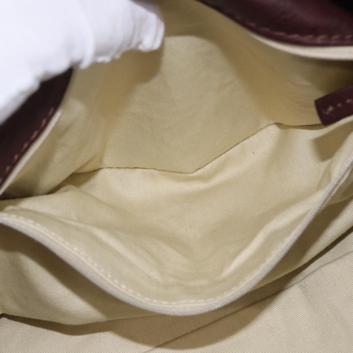 Chloe Paddington Hand Bag Leather Bordeaux Gold Silver Auth 194877SAV