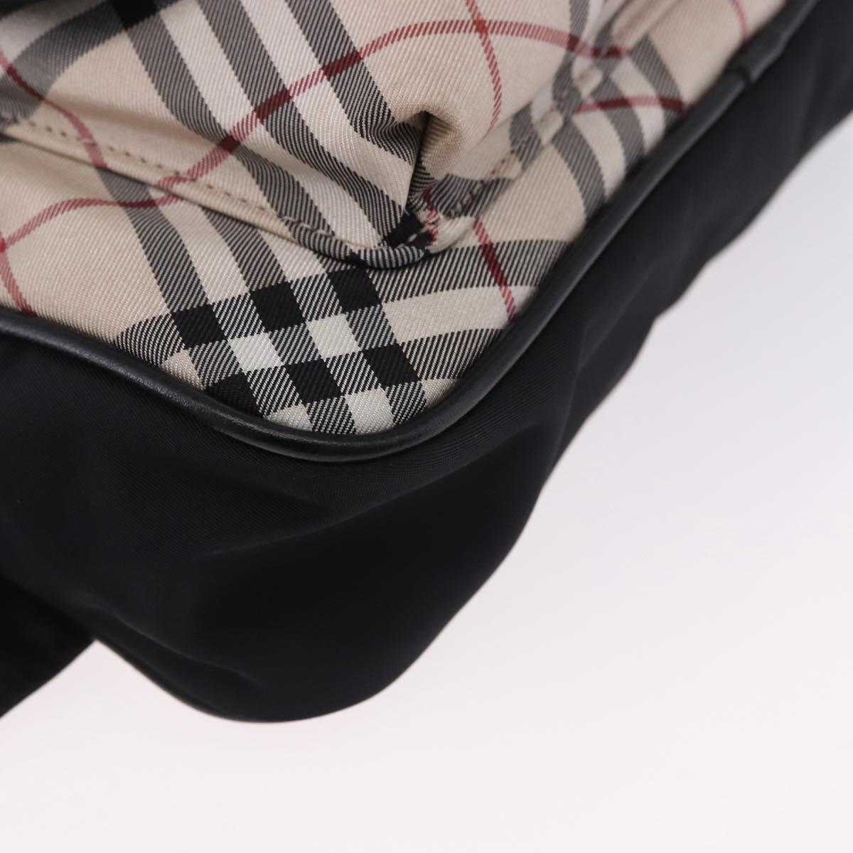 BURBERRY Nova Check Waist Bag Nylon Beige Silver Auth 194879A