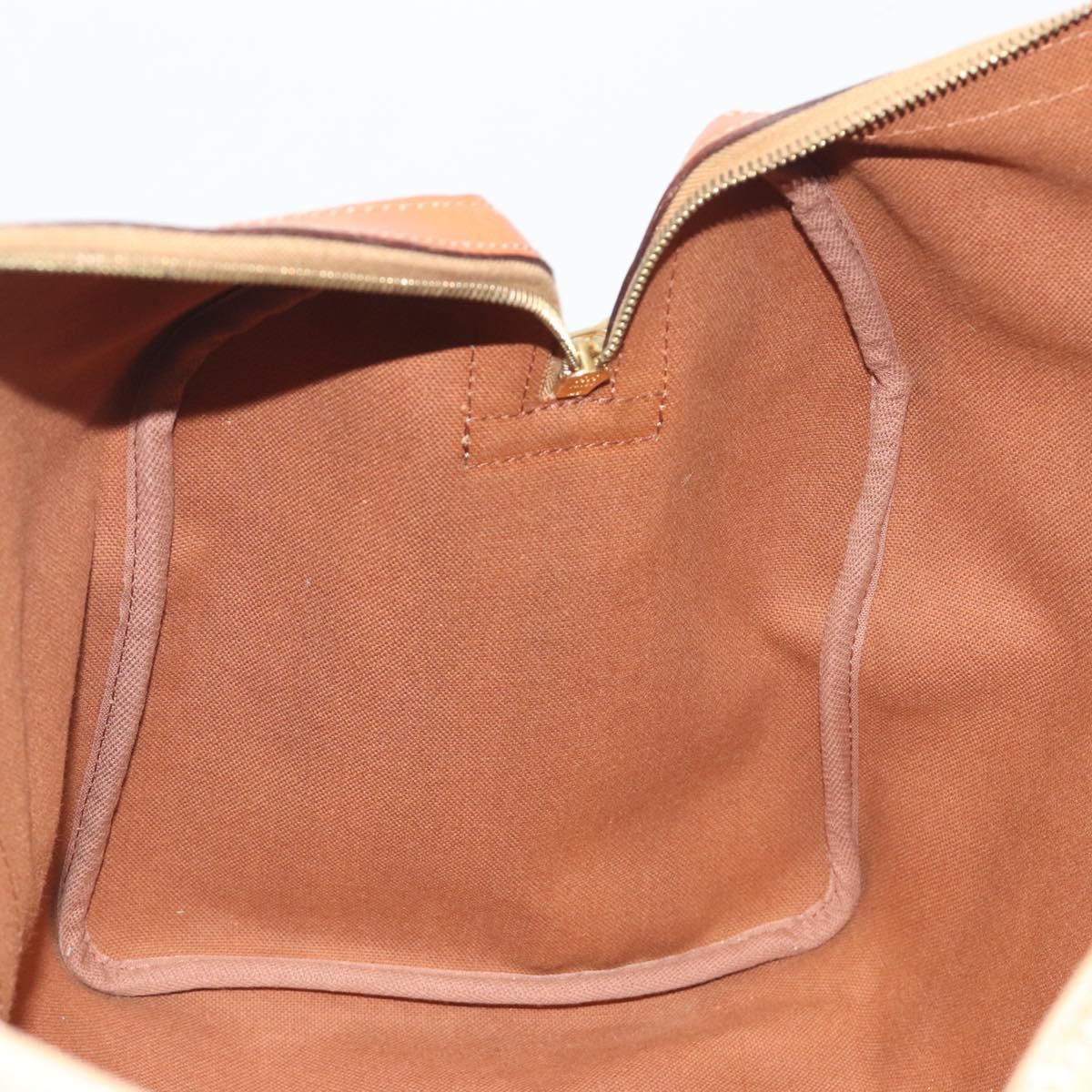 CELINE Macadam Canvas Boston Bag PVC Leather 2way Brown Gold Auth 194881V