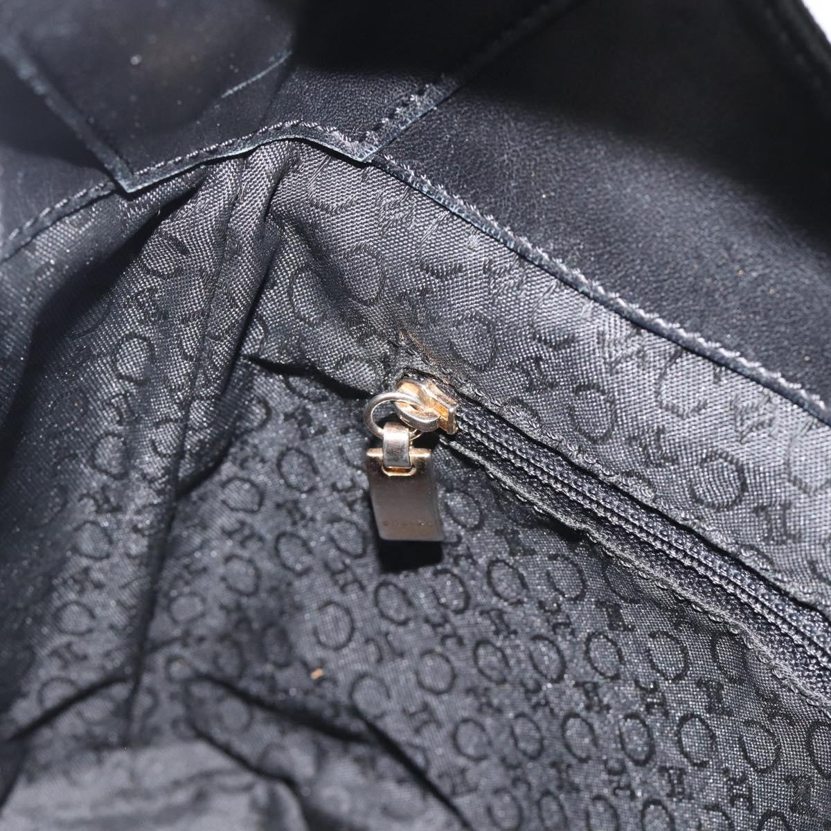 CELINE C Macadam Canvas Shoulder Bag Black Gold Auth 194894A