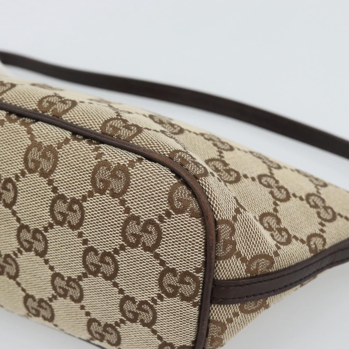 GUCCI GG Canvas Accessory Pouch Beige Silver 07198 Auth 194895V